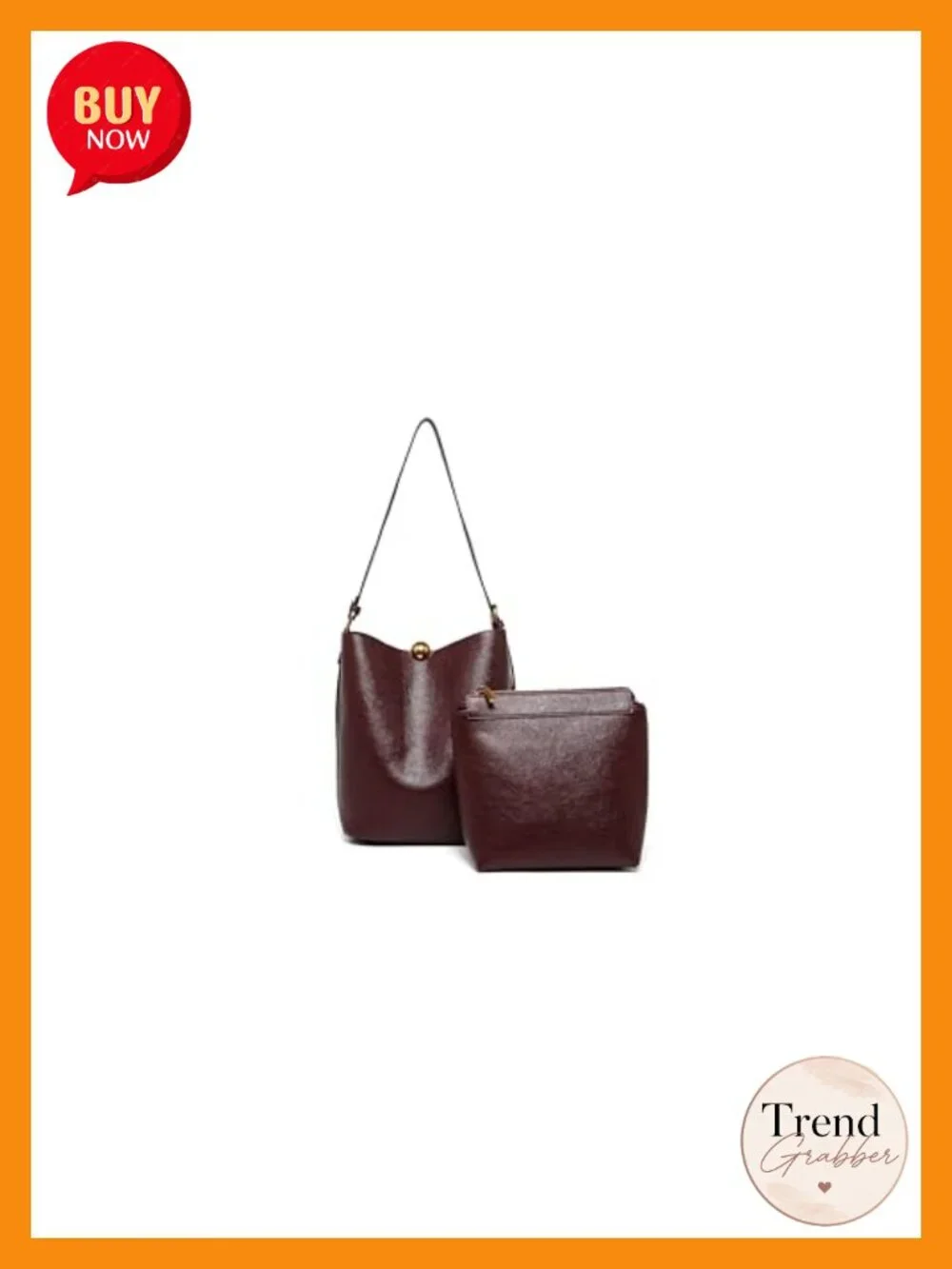 PU Leather Bucket Tote Purse Medium Satchel Hobo Work Shoulder Bag